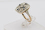 Bague 54 Bague Art déco géométrique en or jaune 585 avec diamants et saphirs 58 Facettes 9898