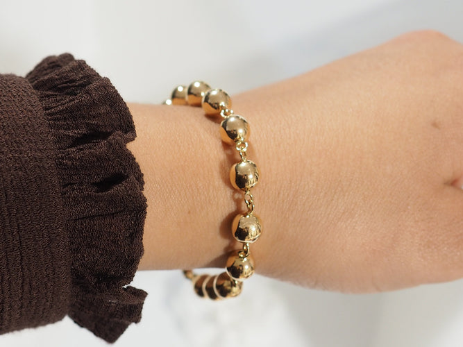 Bracelet Bracelet marseillais à boules 8 mm en or rose 18 carats 58 Facettes 33734