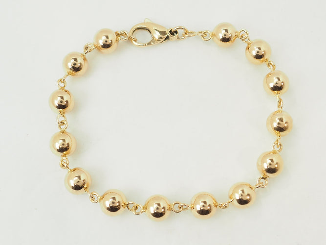 Bracelet Bracelet marseillais à boules 8 mm en or rose 18 carats 58 Facettes 33734