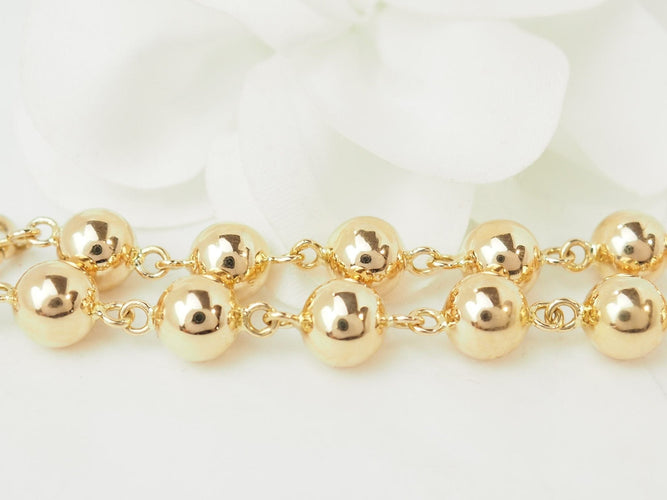 Bracelet Bracelet marseillais - Or rose 18 kt, boules 8 mm 58 Facettes 33734