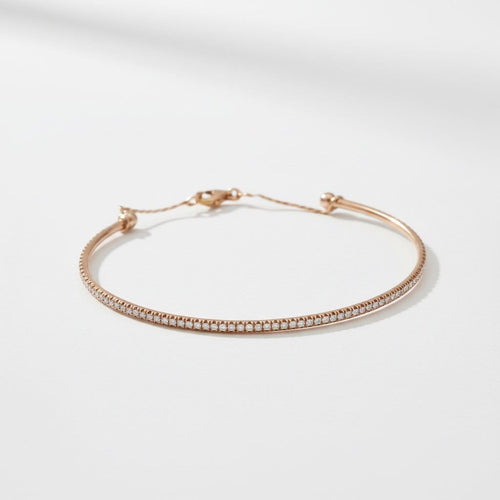 Bracelet Trilogie de bracelets jonc ouverts en or rose et blanc 18 carats, diamants 58 Facettes 1-0000830/3