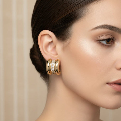 Boucles d'oreilles Chopard La Strada - Boucles d’oreilles en or jaune et diamants 58 Facettes 1.0001181