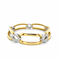 Bracelet Bracelet maillons oblongs en or bicolore 750 et diamants 58 Facettes DV 7861