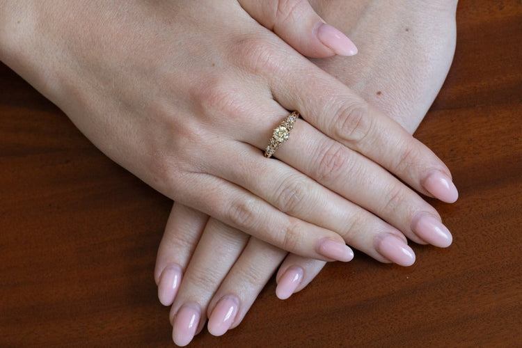 Bague 54 Bague - Diamant taille ancienne 1,20 ct en or jaune 58 Facettes 9601
