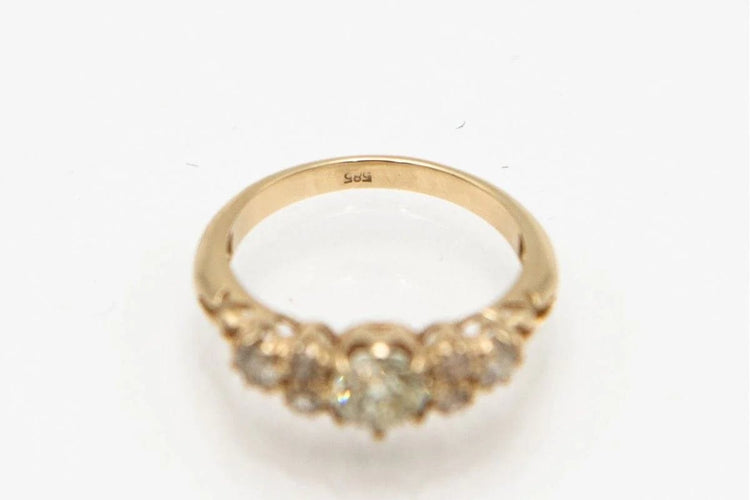 Bague 54 Bague - Diamant taille ancienne 1,20 ct en or jaune 58 Facettes 9601