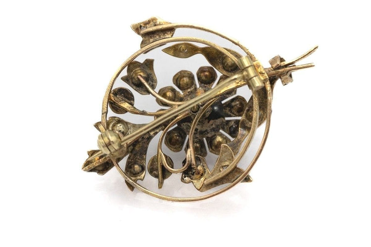 Broche Broche ancienne en or jaune et diamants 58 Facettes 9359V