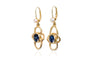 Boucles d'oreilles Demi-parure - Ensemble de bijoux en or jaune avec saphirs et perles 58 Facettes 12002