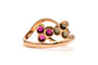Bague 54 Bague Art nouveau en or jaune 18 carats, rubis et perles 58 Facettes B851