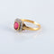 Bague 58 Bague vintage en or jaune et platine avec rubis et diamants 58 Facettes Bague