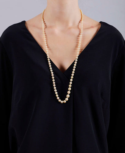 Collier Collier de perles de culture en chute avec saphirs et diamants 58 Facettes 268257