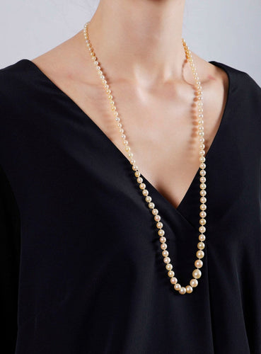 Collier Collier de perles de culture en chute avec saphirs et diamants 58 Facettes 268257