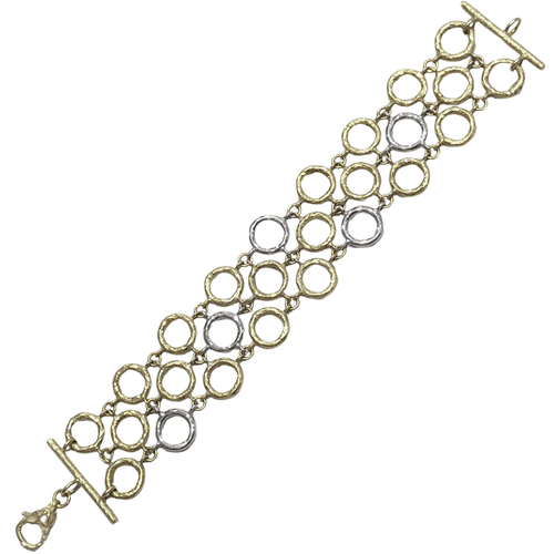 Bracelet Bracelet - Bracelet en or jaune et or blanc 18k style étrusque 58 Facettes P98