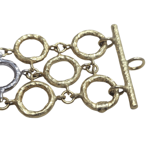 Bracelet Bracelet - Bracelet en or jaune et or blanc 18k style étrusque 58 Facettes P98