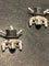 Boutons de manchette Boutons de manchette tête de mort en or blanc 18 cts 58 Facettes LP180109/29