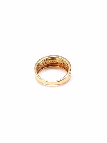 Bague 50 Bague anneau en or jaune 18K sertie de diamants 58 Facettes Anneau.dt-2268