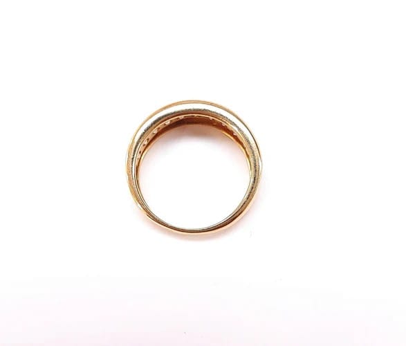 Bague 50 Bague anneau en or jaune 18K sertie de diamants 58 Facettes Anneau.dt-2268