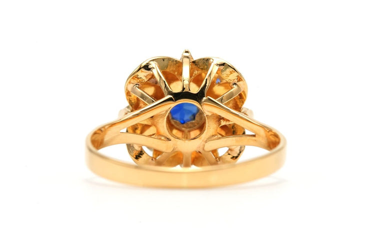 Bague 54 Bague années 50 en or jaune 18 carats et saphirs 58 Facettes B852