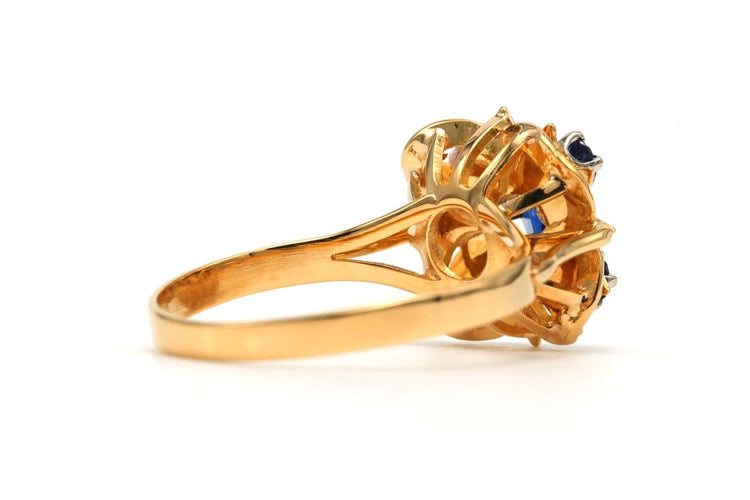 Bague 54 Bague années 50 en or jaune 18 carats et saphirs 58 Facettes B852