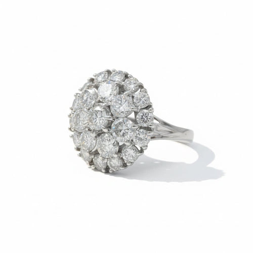 Bague 55 Bague Marguerite en or blanc 18 carats et diamants 4,58 ct 58 Facettes 1.0000461/1