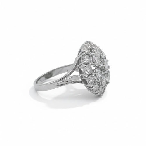 Bague 55 Bague Marguerite en or blanc 18 carats et diamants 4,58 ct 58 Facettes 1.0000461/1