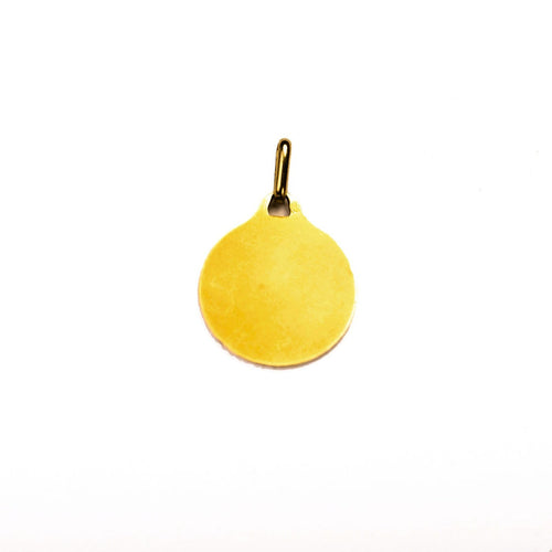 Pendentif Augis - Médaille d’amour ronde en or jaune avec diamant et rubis 58 Facettes LMB-354