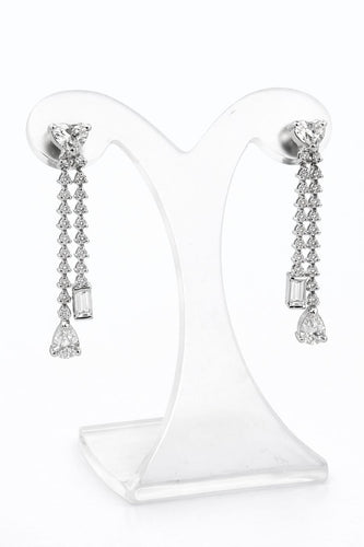 Boucles d'oreilles Boucles d’oreilles pendantes - or blanc 18 carats et diamants naturels 58 Facettes 90766/ac12597