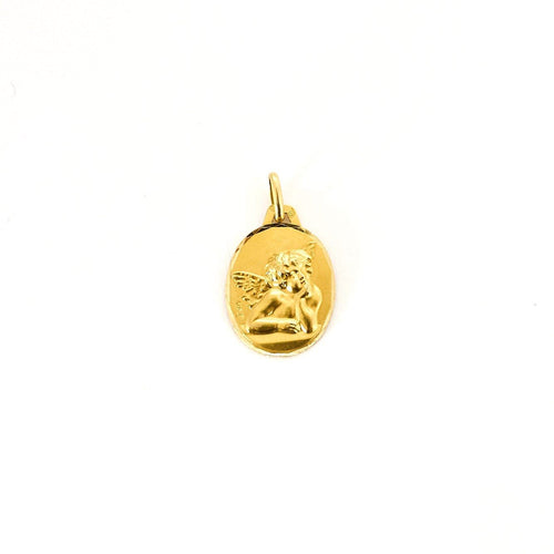 Pendentif Augis - Médaille ovale Ange Raphaël en or jaune 18K 58 Facettes LMB-175