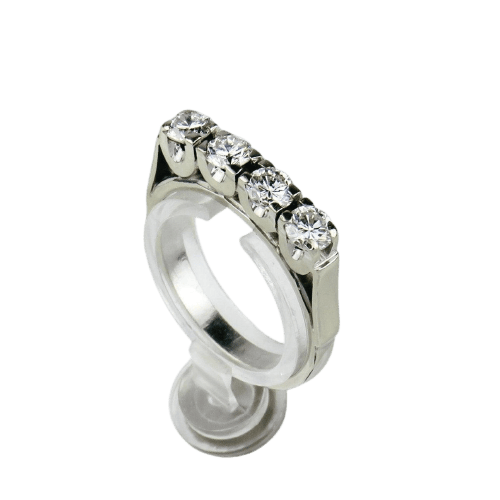 Bague 55 Halb-Memory - Bague en or blanc 14 carats et diamants 58 Facettes 2267