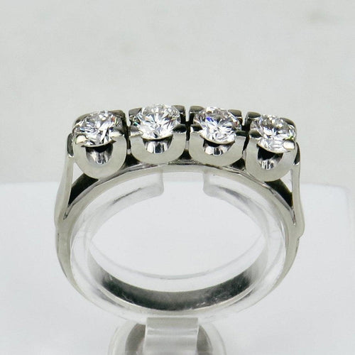 Bague 55 Bague demi-memory - 4 diamants en or blanc 58 Facettes 2267