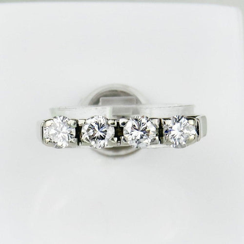 Bague 55 Bague demi-memory - 4 diamants en or blanc 58 Facettes 2267