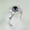 Bague 52 Bague - Saphir et diamants en or blanc 750 58 Facettes 2138