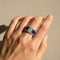 Bague cocktail en or blanc 750 avec saphirs et diamants taille princesse 58 Facettes 1710