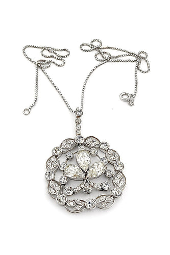 Collier Pendentif Belle Époque en platine et diamants, chaîne vénitienne 58 Facettes 90711/ac12559 -90521-ac12299