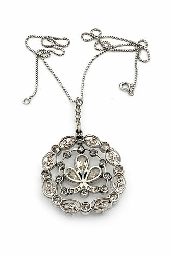 Collier Pendentif Belle Époque en platine et diamants, chaîne vénitienne 58 Facettes 90711/ac12559 -90521-ac12299