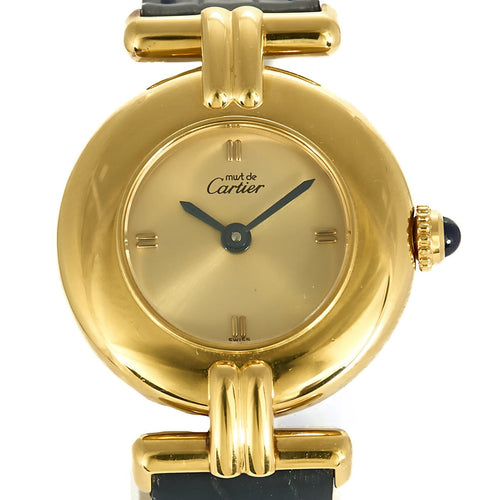 Montre Cartier Must Colisée - Montre en argent plaqué or, cadran doré 58 Facettes A1180