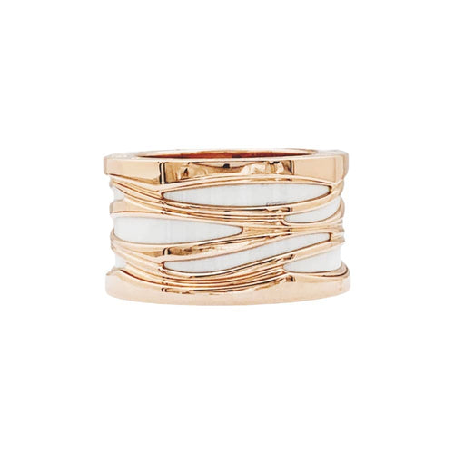 Bague 52 Bague Bulgari “B.Zero1 Zaha Hadid" en or rose et céramique blanche. 58 Facettes 35526