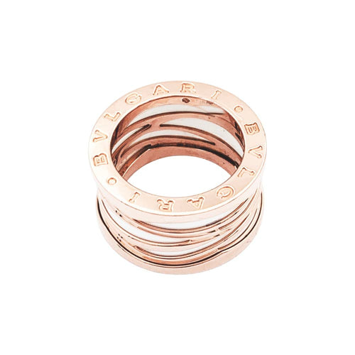 Bague 52 Bague Bulgari “B.Zero1 Zaha Hadid" en or rose et céramique blanche. 58 Facettes 35526