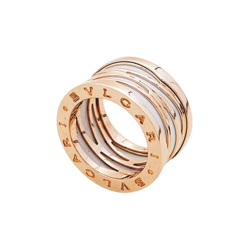 Bague 52 Bague Bulgari “B.Zero1 Zaha Hadid" en or rose et céramique blanche. 58 Facettes 35526