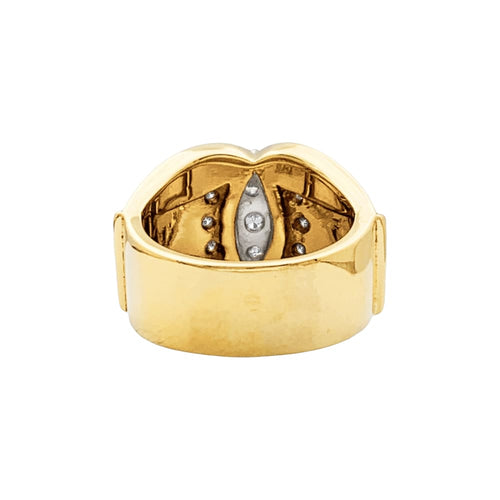 Bague 52 Bague vintage, deux tons d'or et diamants. 58 Facettes 35516