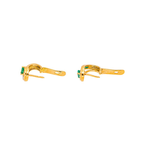 Boucles d'oreilles Boucles d'oreilles  Dormeuses Or jaune Emeraude, Diamant 58 Facettes 4927354CN