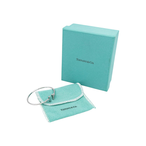 Bracelet Tiffany & Co Bracelet  Tiffany T  Or blanc Diamant, Turquoise 58 Facettes 5006195RV