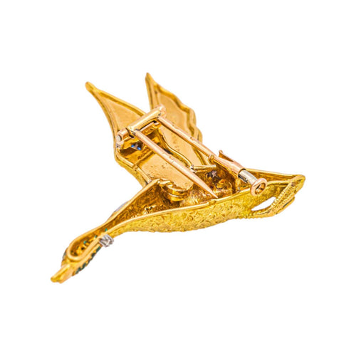 Broche Hermès Broche Georges Lenfant Or jaune Saphirs, Diamant, Tsavorite 58 Facettes 5124880CN