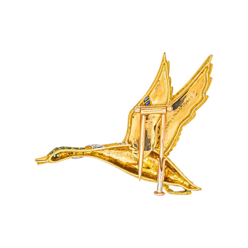 Broche Hermès Broche Georges Lenfant Or jaune Saphirs, Diamant, Tsavorite 58 Facettes 5124880CN