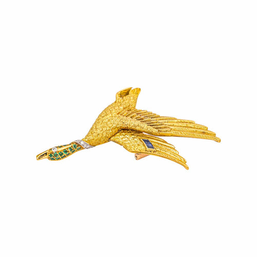 Broche Hermès Broche Georges Lenfant Or jaune Saphirs, Diamant, Tsavorite 58 Facettes 5124880CN