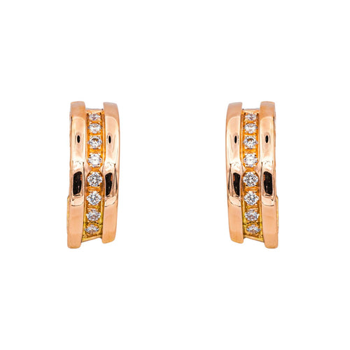 Boucles d'oreilles Bulgari Boucles d'oreilles Créoles  B.Zero1 348036 Or rose Diamant 58 Facettes 5062436CN