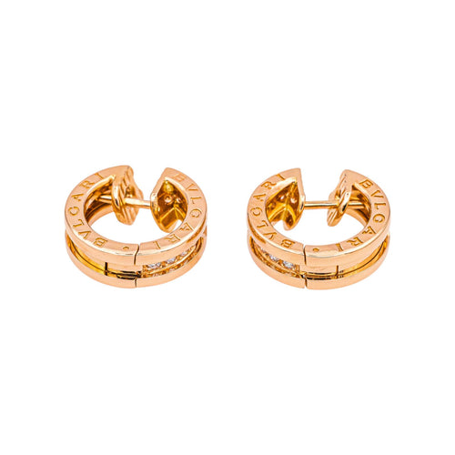 Boucles d'oreilles Bulgari Boucles d'oreilles Créoles  B.Zero1 348036 Or rose Diamant 58 Facettes 5062436CN