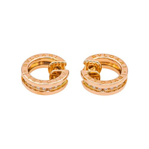Boucles d'oreilles Bulgari Boucles d'oreilles Créoles  B.Zero1 348036 Or rose Diamant 58 Facettes 5062436CN