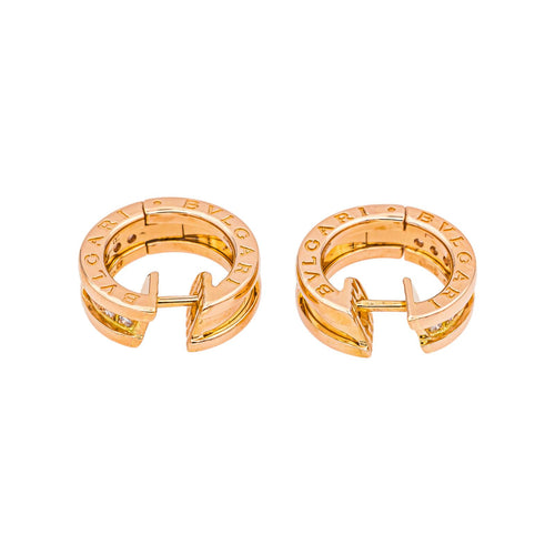 Boucles d'oreilles Bulgari Boucles d'oreilles Créoles  B.Zero1 348036 Or rose Diamant 58 Facettes 5062436CN