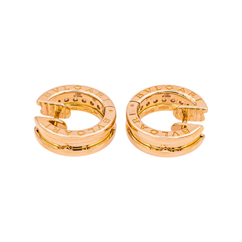 Boucles d'oreilles Bulgari Boucles d'oreilles Créoles  B.Zero1 348036 Or rose Diamant 58 Facettes 5062436CN