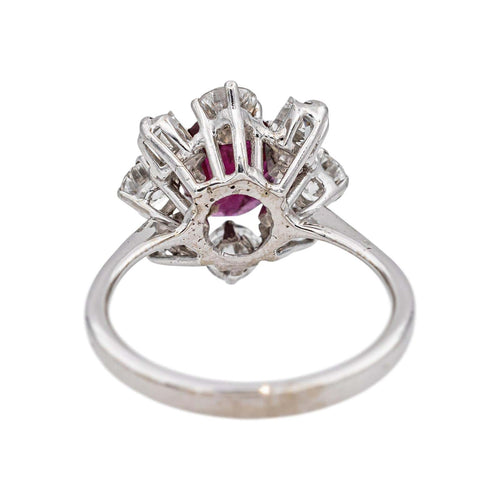 Bague 52 Bague Pompadour Or blanc Rubis, Diamant 58 Facettes 5348123CN